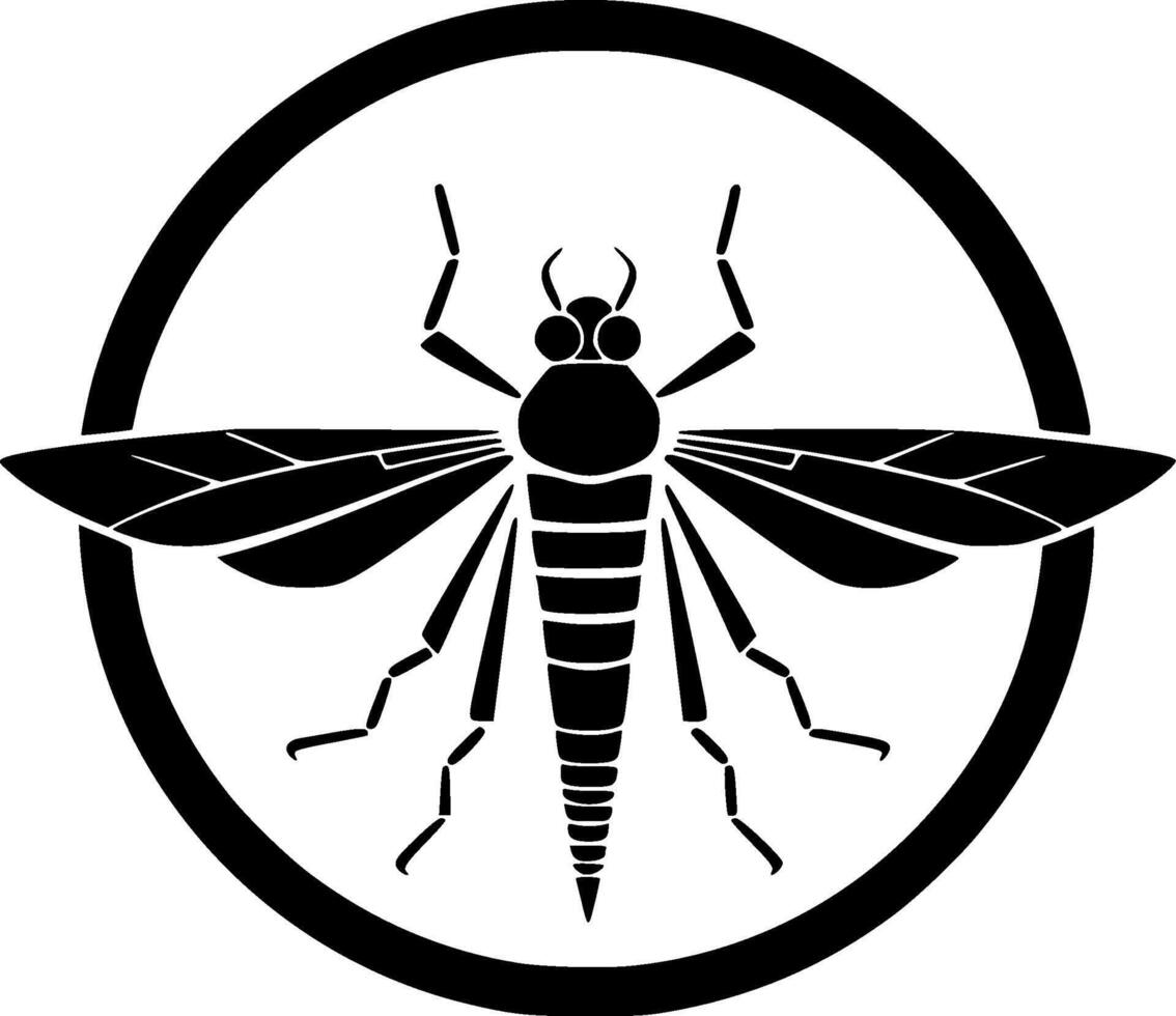 Mosquito - Black and White Isolated Icon - illustration vector