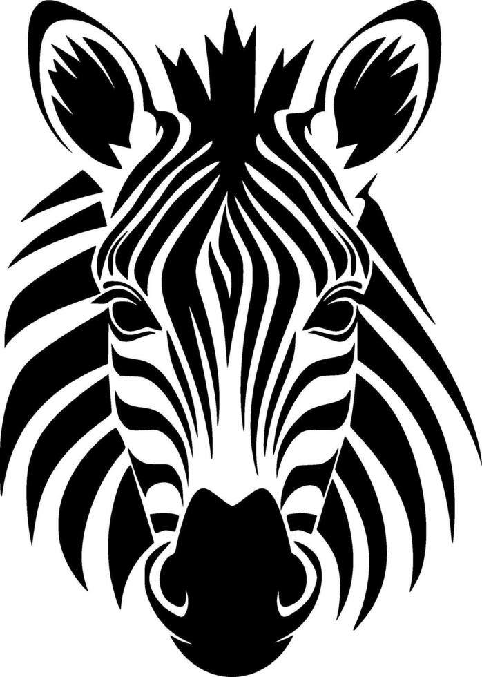 Zebra, Black and White illustration vector