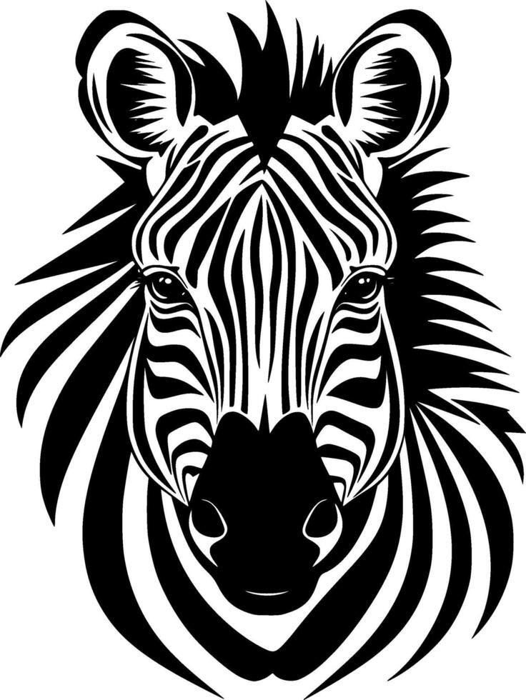 Zebra, Black and White illustration vector