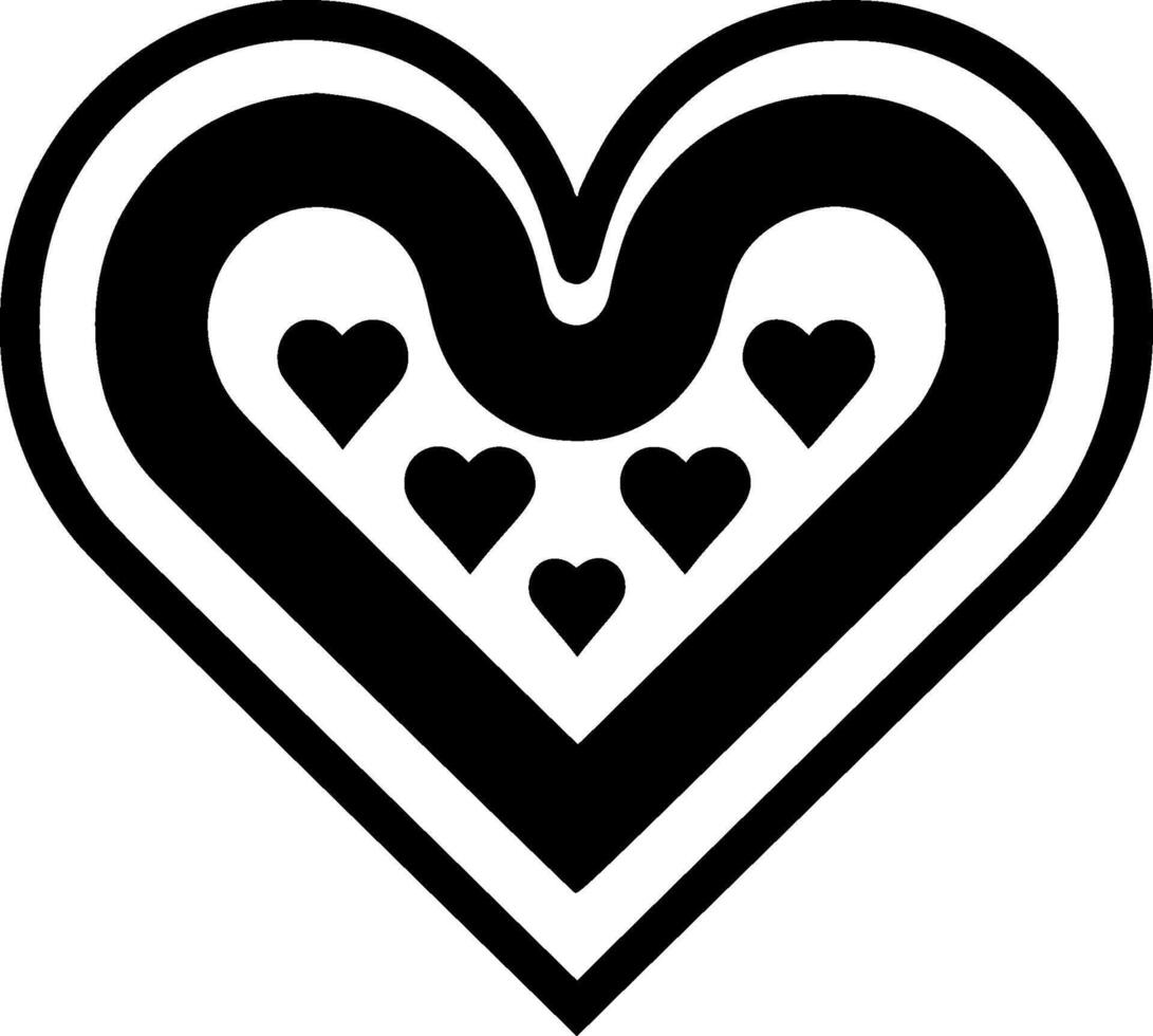 Heart - Black and White Isolated Icon - illustration vector