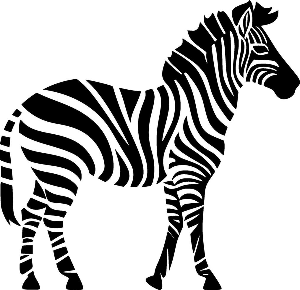 Zebra, Black and White illustration vector