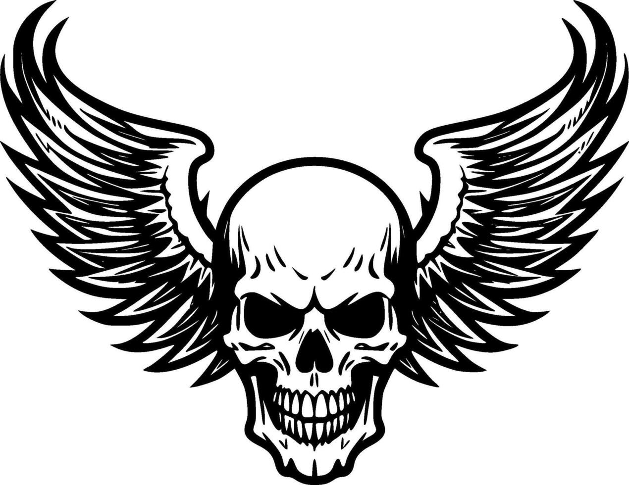 Skull, Minimalist and Simple Silhouette - illustration vector