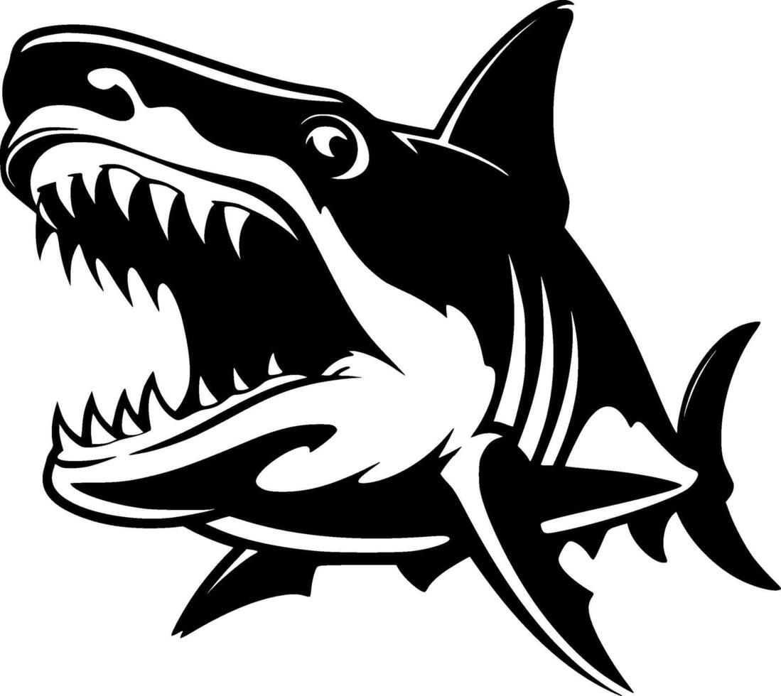 Shark, Minimalist and Simple Silhouette - illustration vector