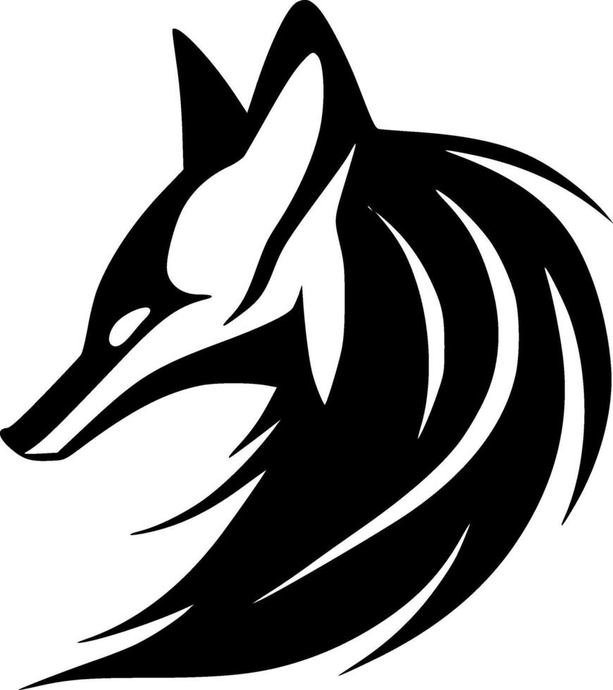 Fox, Black and White illustration vector