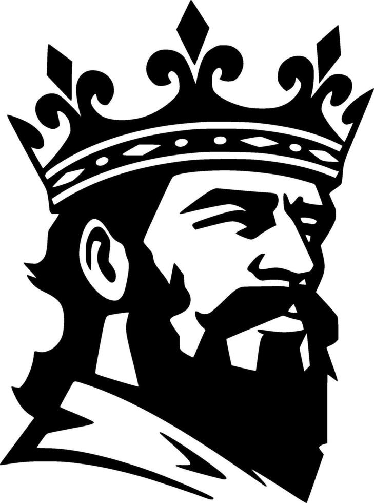 King - Black and White Isolated Icon - illustration vector
