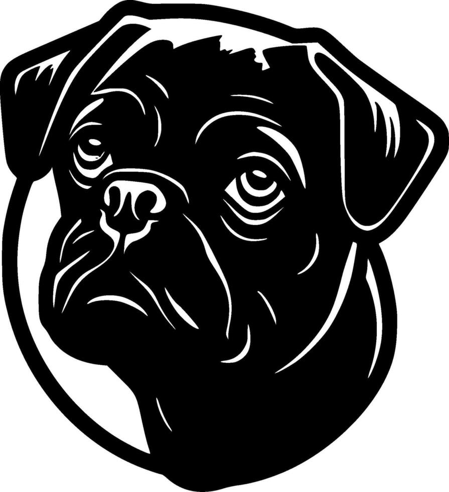 Pug, Minimalist and Simple Silhouette - illustration vector