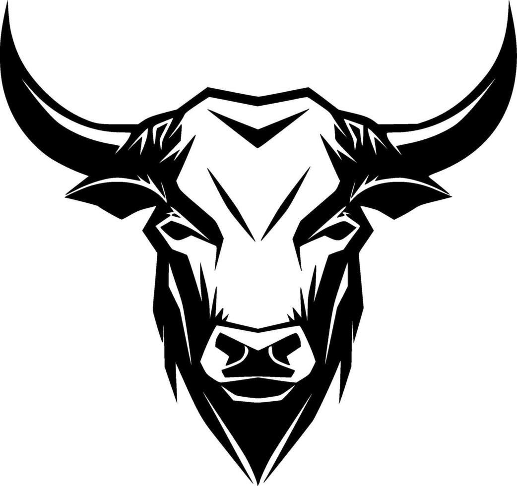 Bull - Black and White Isolated Icon - illustration vector