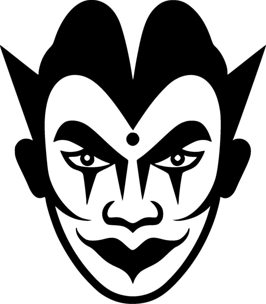 Clown, Minimalist and Simple Silhouette - illustration vector