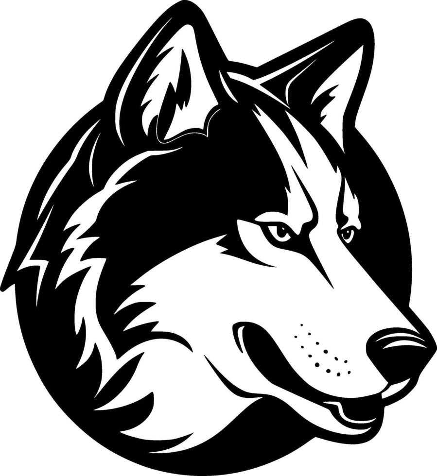 Siberian Husky, Minimalist and Simple Silhouette - illustration vector
