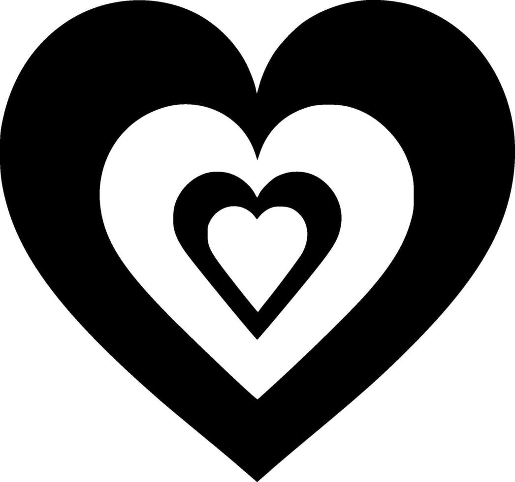 Heart - Black and White Isolated Icon - illustration vector