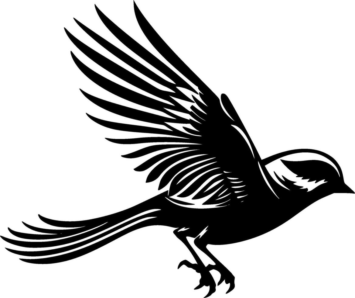 Sparrow - Black and White Isolated Icon - illustration vector