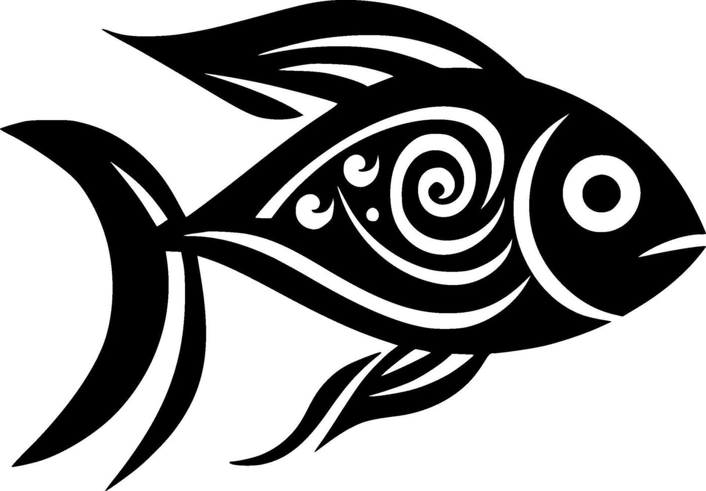 Fish, Black and White illustration vector