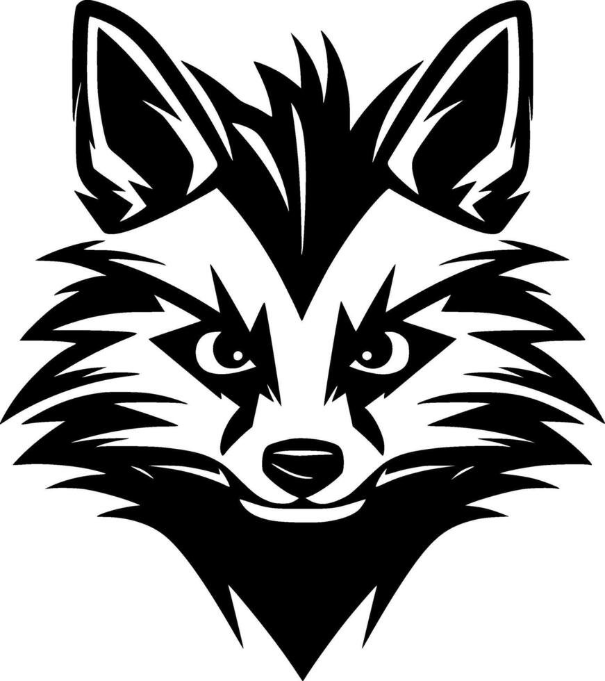 Raccoon, Minimalist and Simple Silhouette - illustration vector