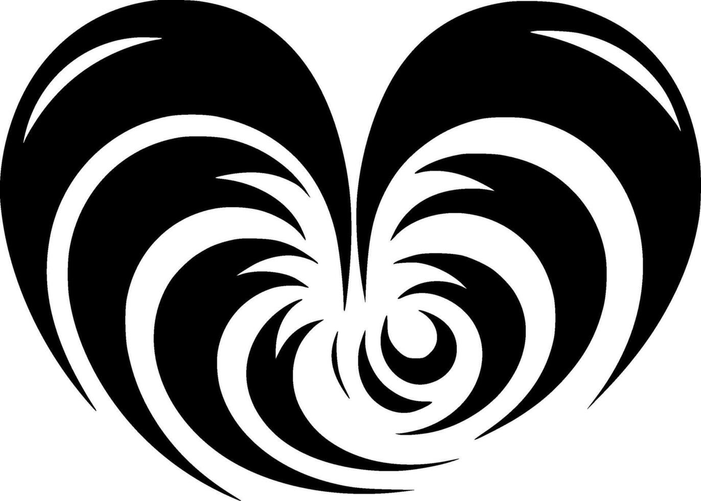 Heart, Black and White illustration vector