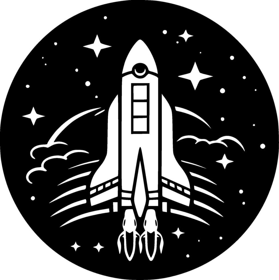 Space, Black and White illustration vector