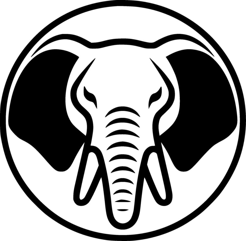 Elephant - Black and White Isolated Icon - illustration vector