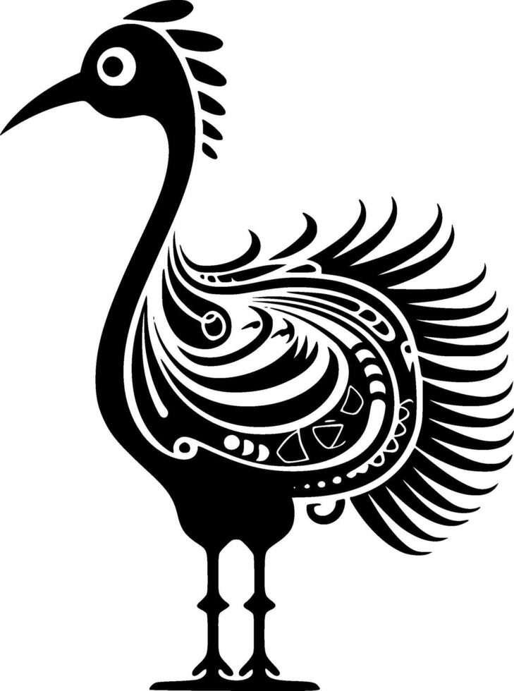 Dodo, Black and White illustration vector