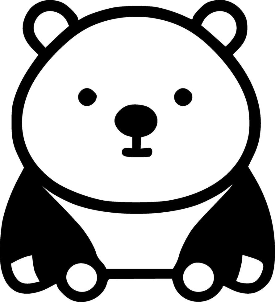Bear, Black and White illustration vector