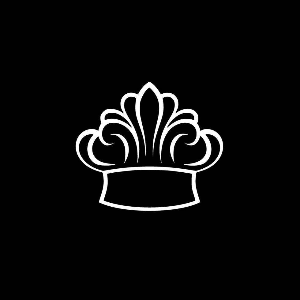 Chef Hat, Black and White illustration vector