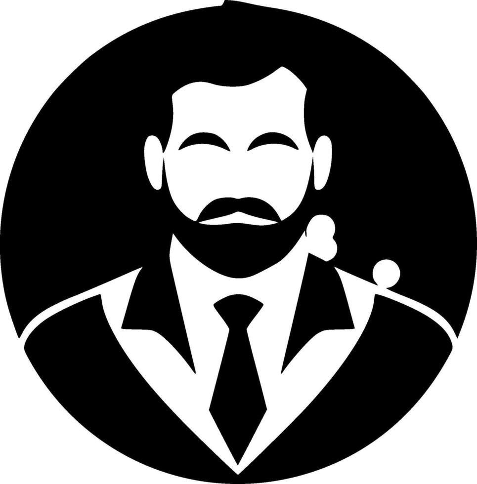 Father - Black and White Isolated Icon - illustration vector