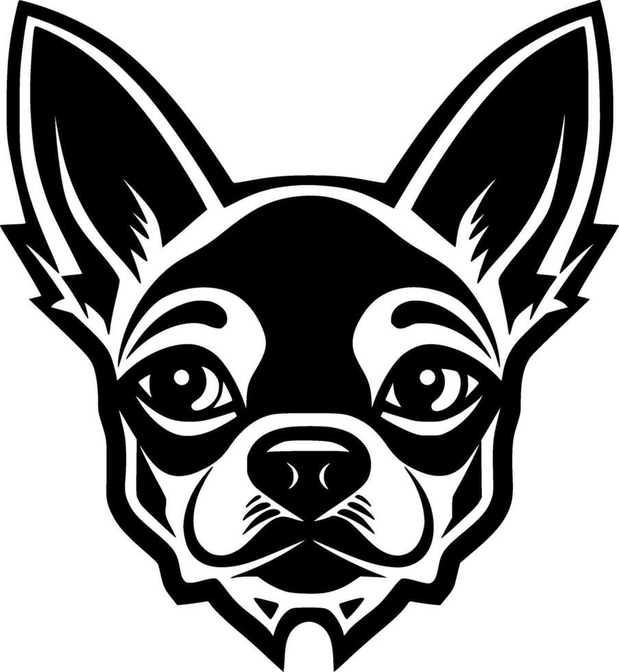 Chihuahua - Black and White Isolated Icon - illustration vector