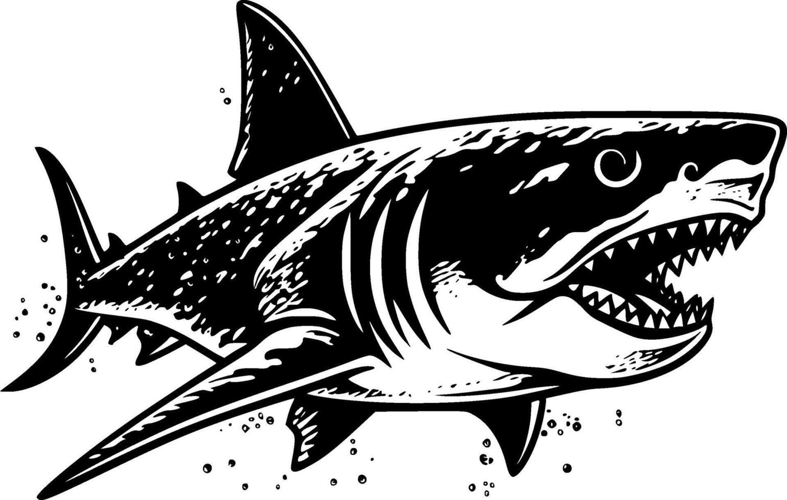 Shark, Minimalist and Simple Silhouette - illustration vector