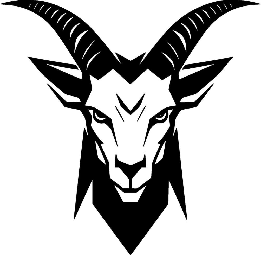 Goat, Black and White illustration vector