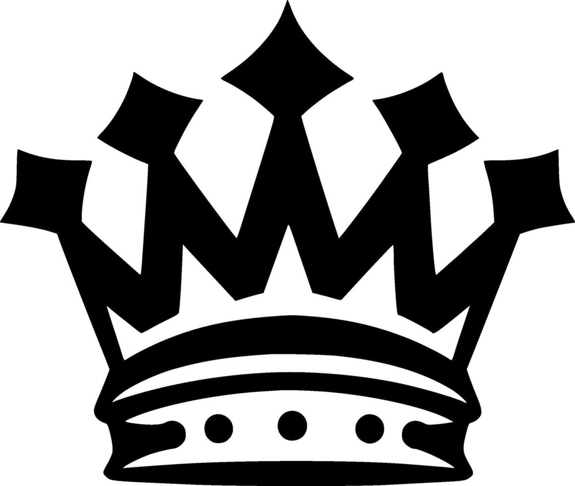 Crown, Black and White illustration vector