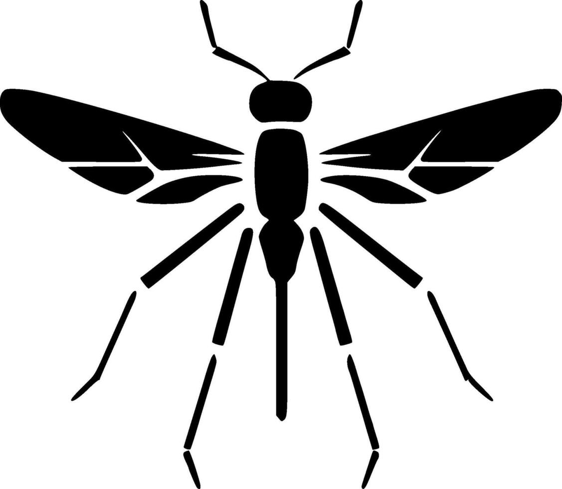 Mosquito - Black and White Isolated Icon - illustration vector
