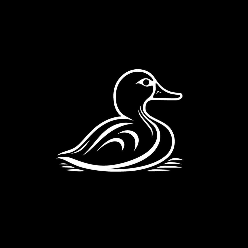 Duck, Minimalist and Simple Silhouette - illustration vector