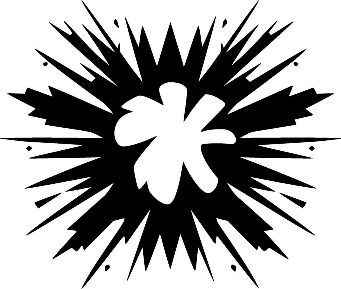 Explosion - Black and White Isolated Icon - illustration vector