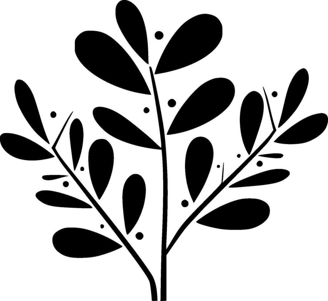 Eucalyptus - Black and White Isolated Icon - illustration vector
