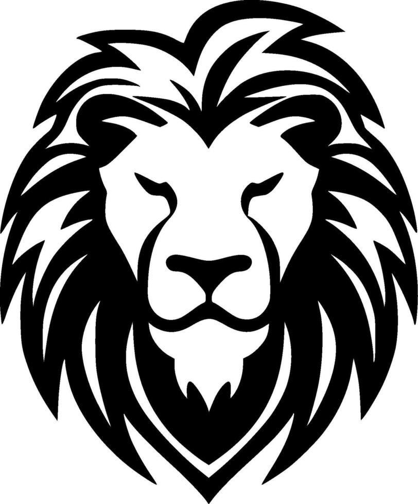 Lion, Black and White illustration vector