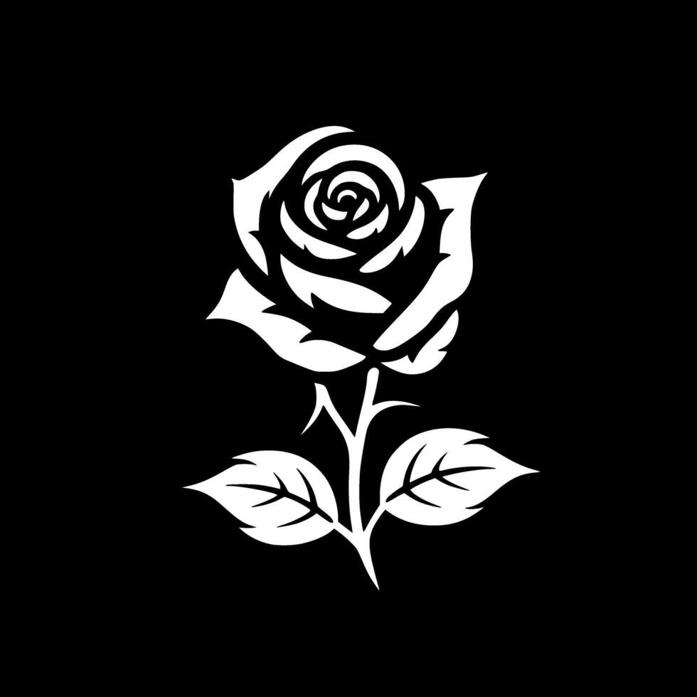 Rose, Minimalist and Simple Silhouette - illustration vector
