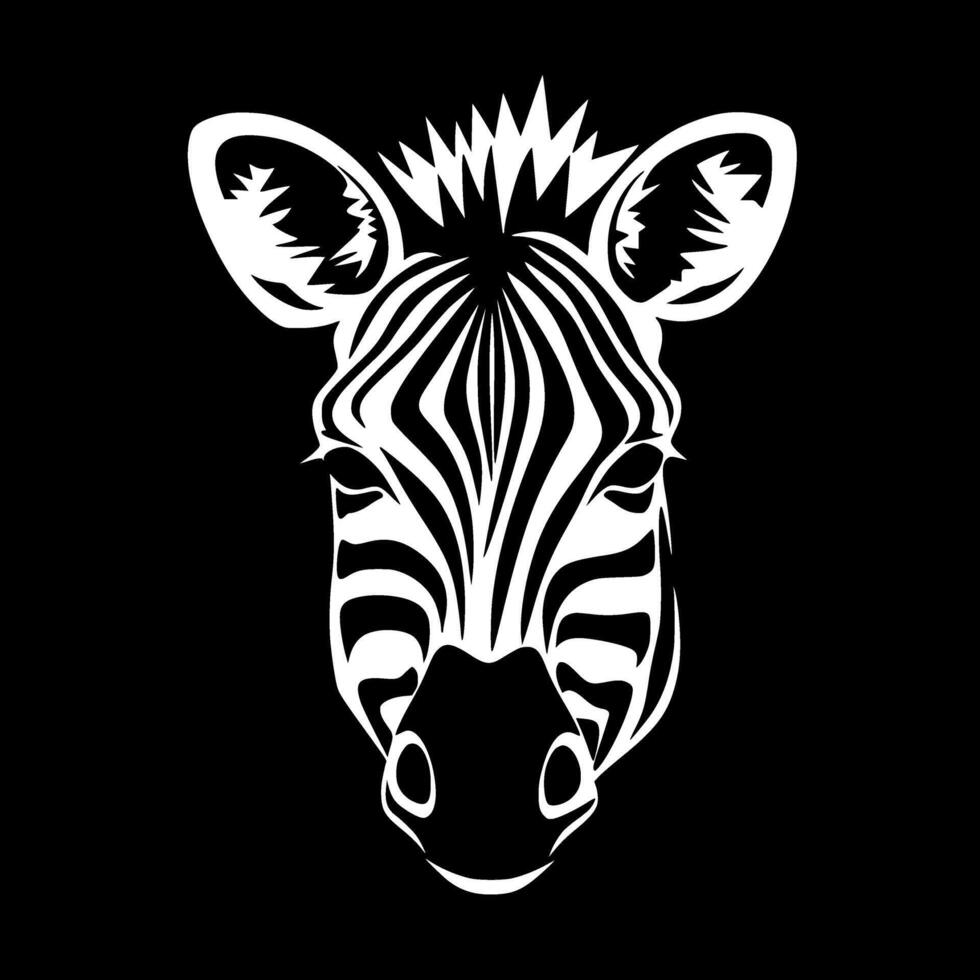 Zebra Baby, Black and White illustration vector
