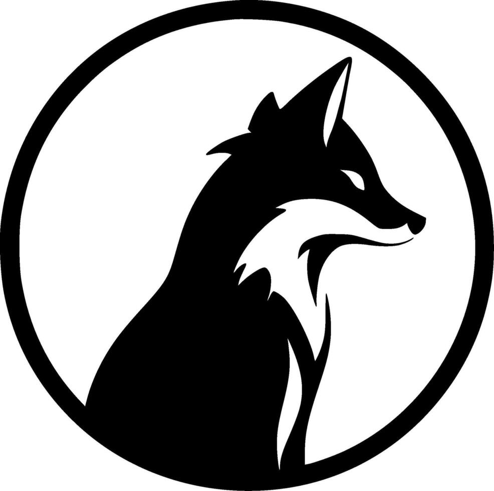 Fox, Black and White illustration vector