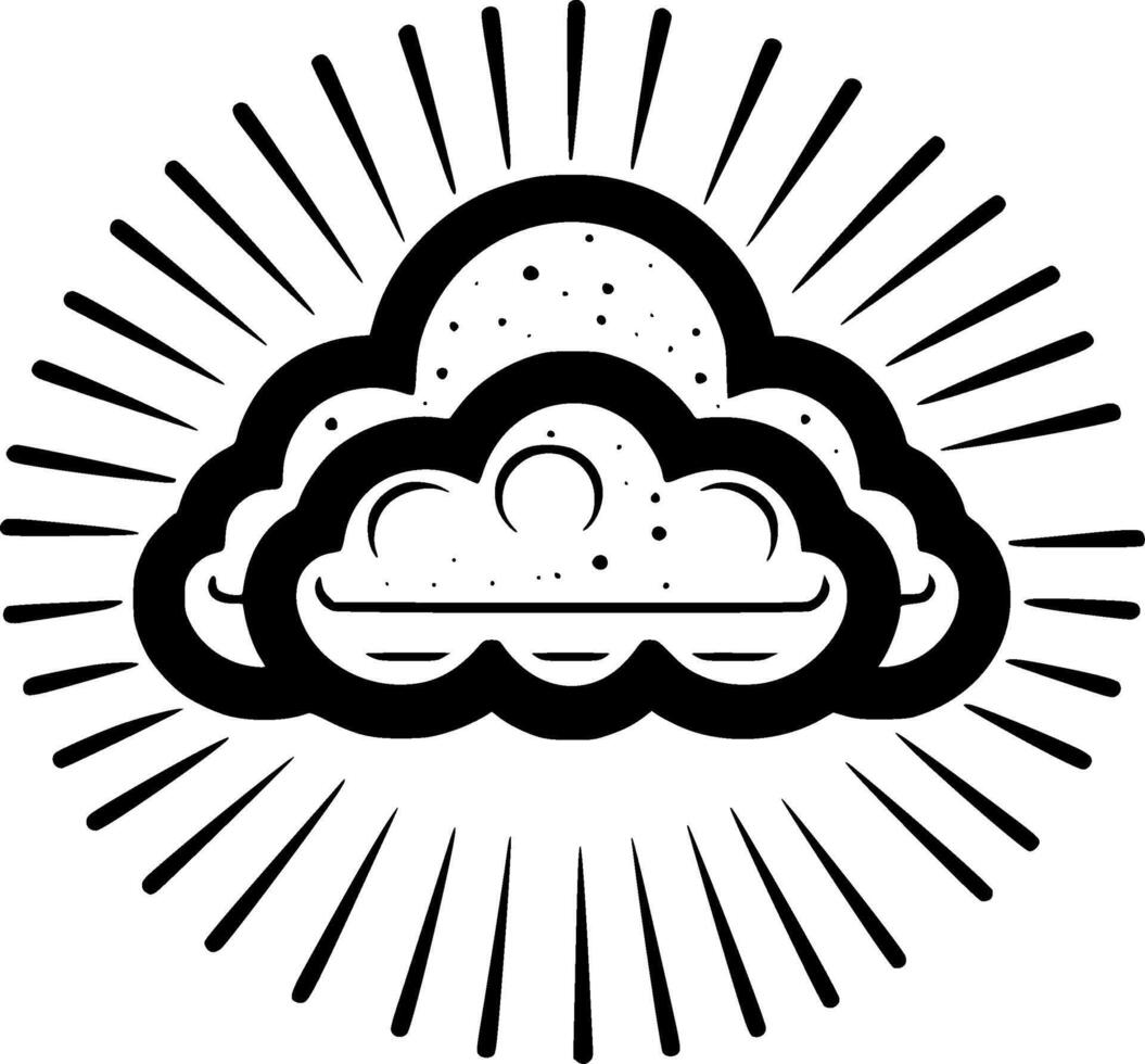 Cloud - Black and White Isolated Icon - illustration vector