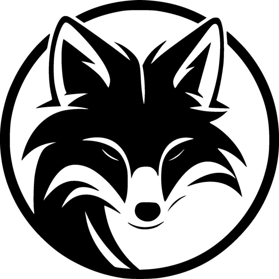 Fox, Black and White illustration vector