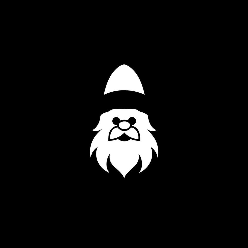 Gnome - Black and White Isolated Icon - illustration vector