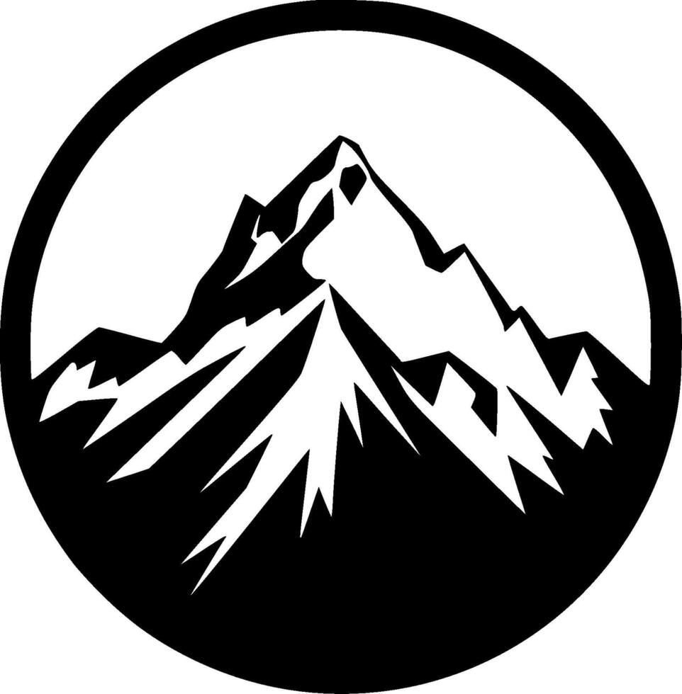 Mountains - Black and White Isolated Icon - illustration vector
