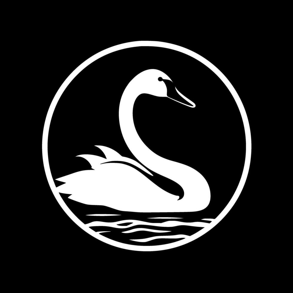 Swan - Black and White Isolated Icon - illustration vector