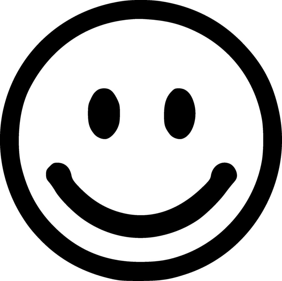 Smiley Face - Black and White Isolated Icon - illustration vector