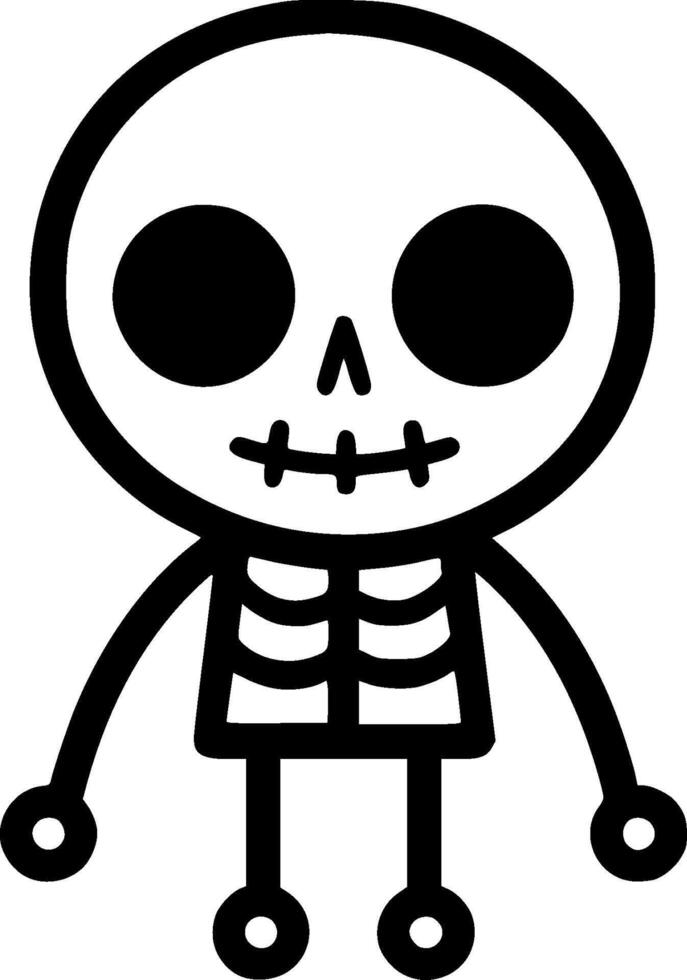 Skeleton, Minimalist and Simple Silhouette - illustration vector