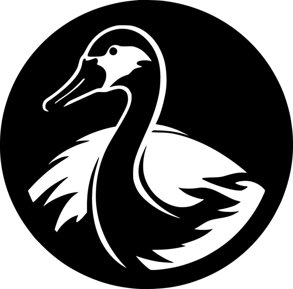 Swan - Black and White Isolated Icon - illustration vector