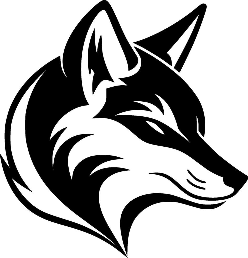 Fox, Black and White illustration vector