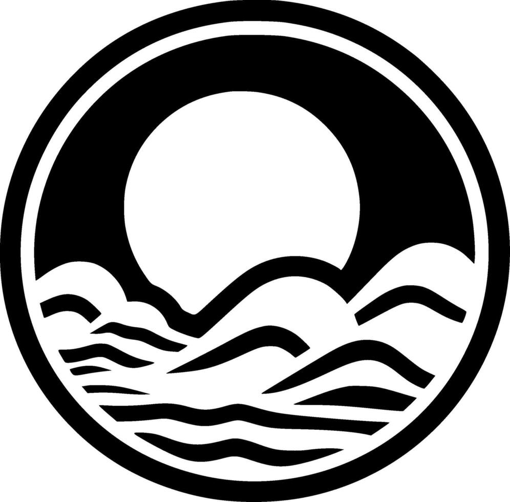 Ocean, Minimalist and Simple Silhouette - illustration vector