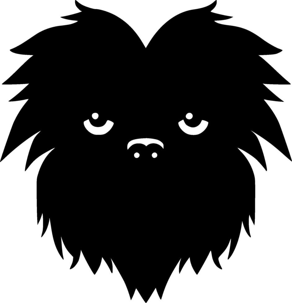 Affenpinscher, Black and White illustration vector