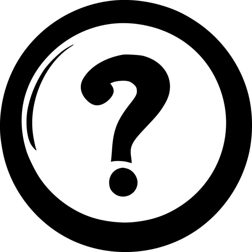 Question, Black and White illustration vector