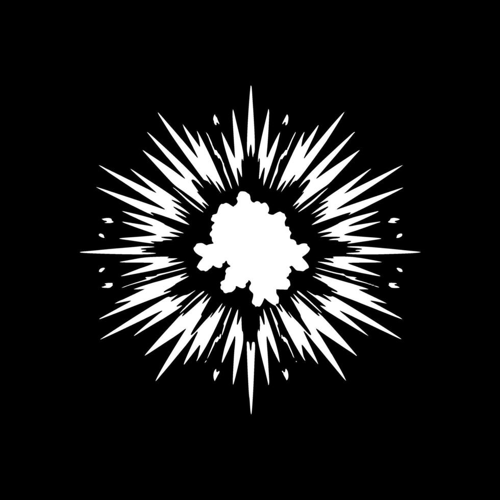 Explosion - Black and White Isolated Icon - illustration vector