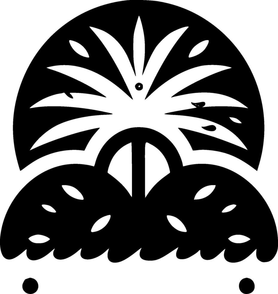 Summer - Black and White Isolated Icon - illustration vector